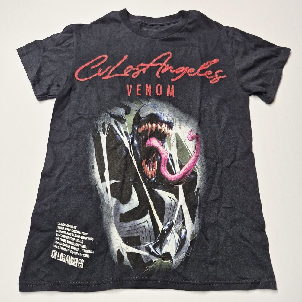 Marvel Venom Shirt Mens S Black CV Los Angeles Graphic Tee Comic T-Shirt Small
